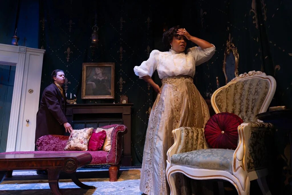 Aaron Orion Baker and Christina Yancy in Deceived at The Gaslight Theater